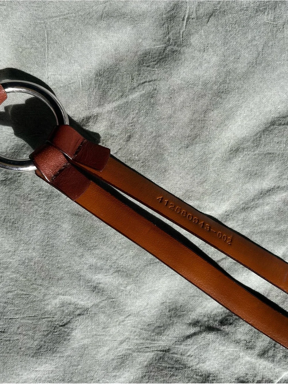 Lauren Ralph Lauren Brown Tri-Strap Leather Waist Belt with Silver Buckles